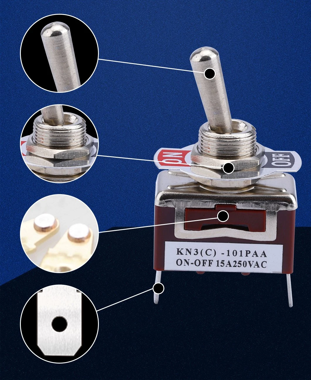 Factory Direct AC 250V Small 3pin Latching on-on Waterproof Push Button Mini Toggle Switch 6mm