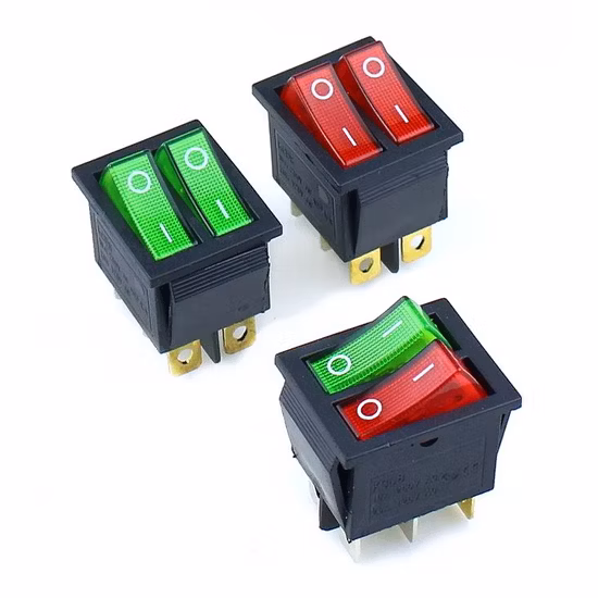 Ein Ein-Wippschalter mit LED Kcd4 Roter Knopf