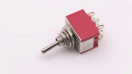 Roter 6A-Spdt-Mini-Kippschalter mit Verriegelung